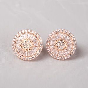 Rose gold cubic zirconia crystal studs